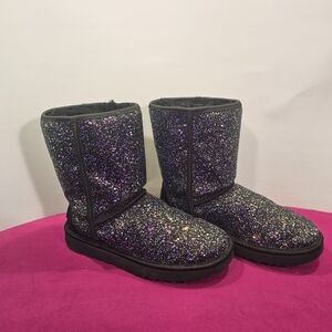 Ugg Classic Short Cosmic Black/multi color Boots Size 7